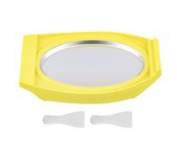 Kuuleyn Machine à crème glacée roulée, assiette de crème glacée instantanée, mini moule à crème glacée compact et efficace en aluminium pour bricolage, sorbet au yaourt glacé, (Yellow)