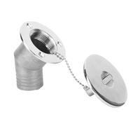 Kuuleyn Marine Stainless Steel Deck Fuel Filler Cap, 45 Degree Deck Filler Cap 38mm 316 Stainless Steel Highly Polished Marine Deck Filler Cap for Yacht Freighter Speedboat RV