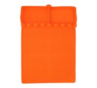 Kuuleyn Mat d'outils de réchauffeur en Silicone, Porte-ustensiles BBQ Caddy, Mat d'outils de Grill Silicone 8 emplacements 16x11,5 Pouces (Orange)