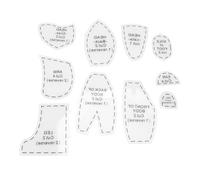 Kuuleyn Memory Bear Template,Ruler Acrylic Sewing Pattern Set,10 Pieces Doll Making DIY Crafts Beginner Friendly Memorial Gift Keepsake Creation Handmade Bear Craft Supplies (Medium (12 inch))