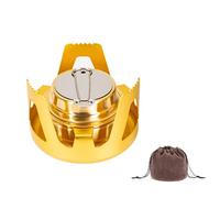 Kuuleyn Mini réchaud à alcool de randonnée, brûleur à alcool léger en laiton, réchaud à alcool portable petit brûleur à alcool en laiton avec support en aluminium, batterie de (Or)