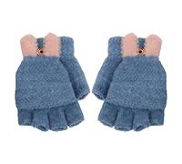 Kuuleyn Mitaines chauffantes 5 V, d'hiver doublés en Polaire, Alimentation USB avec protège-Doigt Pliable, Chauffants électriques en Tricot Mignon pour l'équitation d'hiver (Bleue)