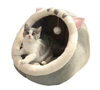 Kuuleyn Niches pour Chats d'intérieur, Grotte chauffante, lit Chaud et Confortable pour Animaux de Compagnie, Coussin de Maison inférieur antidérapant, lit nid de Couchage (1)
