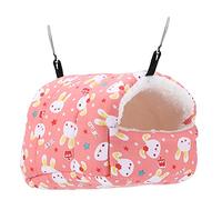 Kuuleyn Nid Chaud d'hiver pour Petits Animaux de Compagnie, nid en Coton hamac, hamac Chaud d'hiver Vert pour Hamster, Maison de lit Suspendue pour Petits Animaux, écureuil, (Rose)