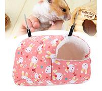 Kuuleyn Nid Chaud d'hiver pour Petits Animaux de Compagnie, nid en Coton hamac, hamac Chaud d'hiver Vert pour Hamster, Maison de lit Suspendue pour Petits Animaux, écureuil, (Rose)