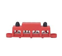 Kuuleyn Panneau de Distribution RV, Barre Omnibus M8 à 4 Goujons, Module Robuste, Bloc de Distribution d'énergie, boîte de Barre Omnibus pour Yacht RV 48VDC 250A (Rouge)
