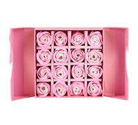 Kuuleyn PE Artificial Flower Gift Box,PE Innovative Birthday Anniversary,Festival Gift Present Durable Safe No Peculiar Smell 16pcs Lifelike Vivid Roses (Pink)