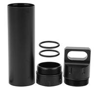 Kuuleyn Petite boîte à pilules de Poche Porte-clés, Mini boîte à pilules Portable, boîte à pilules en Aluminium étanche conteneur de Stockage extérieur Bouteille de médecine sèche (Noire)