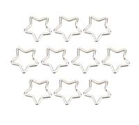 Kuuleyn - porte-clés en forme de cœur, 10 pièces, en métal, connecteur de crochet d'anneau, outil de fabrication de bijoux à bricoler soi-même, décoration de sac à main (Five Pointed Star Shaped)