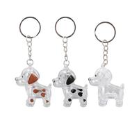 Kuuleyn Porte-clés en Poils de Chien, 3 pièces, Porte-clés Souvenir commémoratif en Poils d'animaux, Compact et Portable, collecteur de Chiens