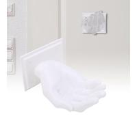 Kuuleyn Porte-clés pour mur, patères, crochets muraux pour serviettes, crochet mural créatif unique multifonctionnel imprimé en 3D en forme de main, cintre pour clés de sac à (White)