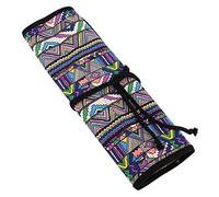 Kuuleyn Porte-pinceau enroulable 20 trous à la main toile porte-pinceau peinture stylo étui papeterie stylo pochette de rangement