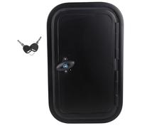 Kuuleyn RV Compartment Door, RV Baggage Door Black Heavy Duty Square Rounded Corners RV Baggage Door with Flat Lock and Keys