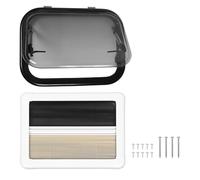 Kuuleyn RV Push Side Fenêtre, 550x400mm RV Push Out Window Rended Acrylique Isolating Verre Double couche avec rideau d'intimité net pour la remorque Caravane