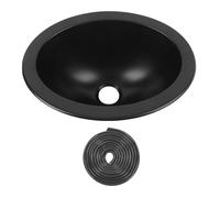 Kuuleyn RV Sink, RV Round Sink 11.4 X 8.7 X 4.7in 304 Stainless Steel 1.6in Outlet Space Saving for Motorhome Boat Yacht Bathroom Kitchen