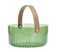Kuuleyn Seau à glace isolée, baignoire de boisson avec poignées, godet de glace portable refroidisseur de boissons pour glace à la bière à la bière de fruits avec une poignée (Grand vert foncé)