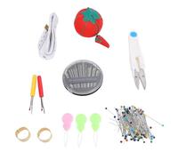 Kuuleyn Sewing Pin Cushion Kit,Cute Tomato Design Glass Ball Head Pins,Self Threading Needles Craft Tool Set Fabric Handicraft Accessories DIY Sewing Supplies Beginner Kit