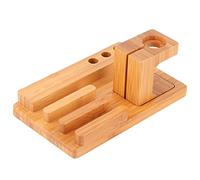 Kuuleyn Support de Montre, Support de téléphone de Bureau, Organisateur de Rangement pour Ordinateur Portable pour Bureau à Domicile, Simple, élégant, Pratique, Couleur Bois