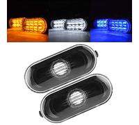 Kuuleyn Tourner la lumière du signal, lampe de signal, 2pcs ABS Marker latéral de la voiture Tourn signal du signal avec le couvercle de la lampe noire pour Bora/Golf 4 / Mk4