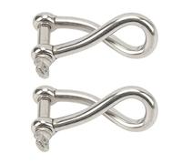 Kuuleyn Twisting Shackle, 2pcs 10mm Screw Pin Twist Shackle 316 Stainless Steel High Strength for Yacht Fishing Boat