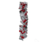 Kuuleyn Vignes floquées Rouges de Noël, décorations de Noël, Guirlande de Flocage, Guirlande innovante et exquise, Pendentif en rotin, décoration pour intérieur et extérieur, fête (1.2m / 3.9ft)