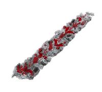 Kuuleyn Vignes floquées Rouges de Noël, décorations de Noël, Guirlande de Flocage, Guirlande innovante et exquise, Pendentif en rotin, décoration pour intérieur et extérieur, fête (1.5m/4.9ft)