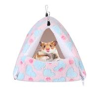 Kuuleyn Winter Small Pet Keep Warm Nest Hammock,Cozy Cage Hanging Rest Bed,Cotton Soft Safe Non Durable Detachable Buckle Nest for Hamster Squirrel Sugar Glider Guinea