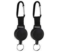 Kuuqa 2 Pack Rétractable Porte-clés Rétractable ID Badges Titulaire avec 65cm / 25 Pouces Câble En Acier