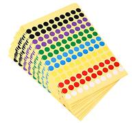 Kuuqa 20 Feuilles Gommettes Rondes Autocollant adhésif autocollant Labels Étiquette de codage couleur ronde 8mm, 7 Couleurs, 2600 points