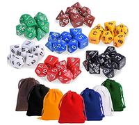 KUUQA 7 x 7 (49 Pieces) Dés polyédriques 7 Couleurs Role Playing Dice Dat de Jeu