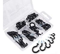 Kuuqa Kit de crochets pour tasse avec revêtement en vinyle Noir 70 pièces 6 tailles