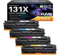 Kuva 131X Toner Compatible HP 131X/131A pour Laserjet Pro 200 MFP M276/M251 (Noir, Cyan, Magenta, Jaune, Pack de 4).