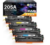 Kuva 205A CF530A Cartouche de Toner Compatible pour HP CF530A CF531A CF532A CF533A pour HP Color LaserJet Pro MFP M180n M180nw M181fw M181n, Color LaserJet Pro M154nw M154a (4-Pack)