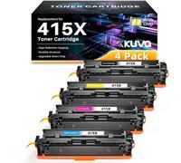 Kuva 415X MFP M479fdw Toner [avec puce] Compatible pour HP 415 415X 415A pour HP Color LaserJet Pro MFP M479fdw M479dw M454dw M454dn M479fdn M479fnw M480f W2030X W2031X W2032X W2033X (lot de 4)