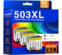 Kuva 503XL Cartouches d'encre Compatible pour Epson 503XL pour Expression Home XP-5200 XP-5205 Workforce WF-2960 WF-2960DWF (15-Pack)