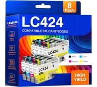 Kuva LC424 Cartouches d'encre Compatible pour Brother LC424 pour Brother DCP-J1200W DCP-J1200WE (8 Pack)