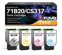 Kuva Lot de 4 cartouches d'encre compatibles CS317 CX317dn CX317dn CS417dn CX417de CS517de CX517de 71B20K0 71B20C0 71B20M0 71B20Y0