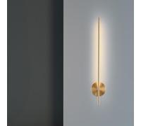 KUVAHECDH Lumière Moderne de Luxe En Laiton Linéaire Applique Murale Intérieur Câblé 23,6 "10W Gradation Led Lampe Murale Or Vintage Industriel Applique Murale Longue Barre Ferme Chambre Éclairage Pou