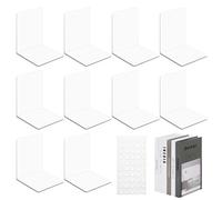 Kuvarix 10PCS Serre Livre en Acrylique avec Autocollants Antidérapants, Serre Livre Transparent de 3mm Épaisseur pour Maintenir Les Livres, pour Chambre, Bibliothèque, Bureau, École et Bureau