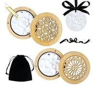 Kuvarix 2 Pièces Galet Diffuseur Huile Essentielle, Diffuseur D'huiles Essentielles Pierre avec 2 Boîte en Bois, Diffuseures à Parfum Élégant en Plâtre pour Salon Salle de Bains Voiture Bureau Voyage