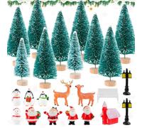 Kuvarix 24 pièces Mini-décorations de Noël, Figurines Miniatures en résine, Mini-paysages Miniatures pour décorer Votre Jardin, Votre Bureau ou Votre Table