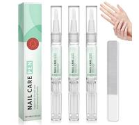 Kuvarix 3PCS Huile Cuticules Ongles, Huile Cosmetic Ongles avec Lime à Ongles en Verre, à l’Huile d’Arbre à Thé, Vitamine B et Sodium PCA, pour Hydrater, Renforcer et Éclaircir Le Soin des Ongles