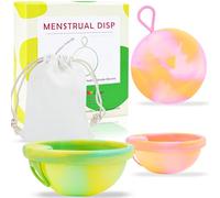 Kuvarix Disque Menstruel, 2 Pièces Coupe Menstruelle Réutilisable(S+L), Cup Menstruelle en Silicone pour Tous les Courants, Sans Danger pour le Sport et la Natation