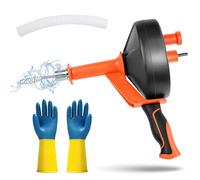 Kuvarix Furet Déboucheur Canalisation 10 m, Furet Electrique & Manuell, Furet Canalisation Professionnel, Spirale de Nettoyage de Tuyaux pour Déboucher Toilettes Lavabo Cuisine Salle de Bain