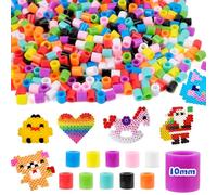 Kuvarix Lot de 1500 grandes perles à repasser de 10 mm pour garçons et filles à partir de 3 ans, 10 couleurs