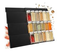 Kuvarix Rangement Epices Cuisine Tiroir, 2PCS Range Epices Cuisine Tiroir 39 x 30 cm, Escalier à Trois Niveaux, pour Plan de Travail, Armoire