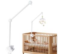 Kuvarix Support Mobile Bebe Bois, Support pour Mobile Pivoter à 360°, Base en Forme de Nuage, Idéal pour Lit de Bébé et Table à Langer, Suspension Carillons Eoliens (Blanc)