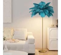KUviez Lampadaire en plumes d'autrucheLampadaire, éclairage domestique, lampe de chevet, lampe sur pied pour salon, maison de lecture, chambre à coucher, décoration de bureau à domicile