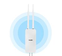 KuWFi AP1200F Outdoor WiFi Repeater Dual-Band 1200 Mbps, Dual-Band 2.4GHz et 5.8GHz, Outdoor Access Point avec 2 antennes 5dBi, IP65 Waterproof, POE/DC Power Supply, for Outdoor WiFi