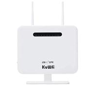KuWFi Box 4G, Routeur 4G LTE 150Mbps WiFi 300Mbps avec 2 Antennes, Ports LAN/WAN, connectivité Jusqu'au 32 appareils, Cartes SIM modem 4G pour la plupart des opérateurs comme cadeaux de Noël